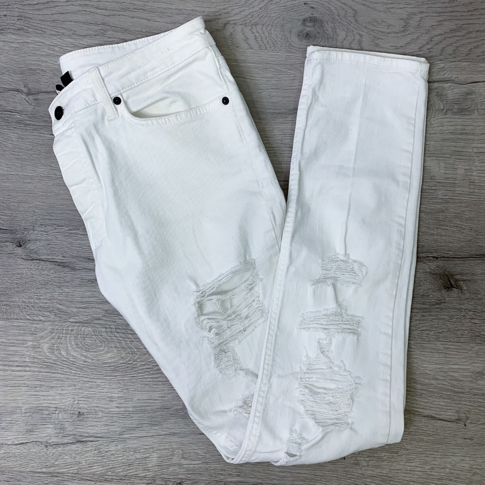 TOPMAN White Ripped Jeans